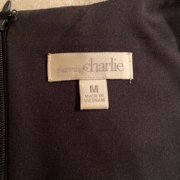 Black wrap style c neck dress - Picture 3 of 3